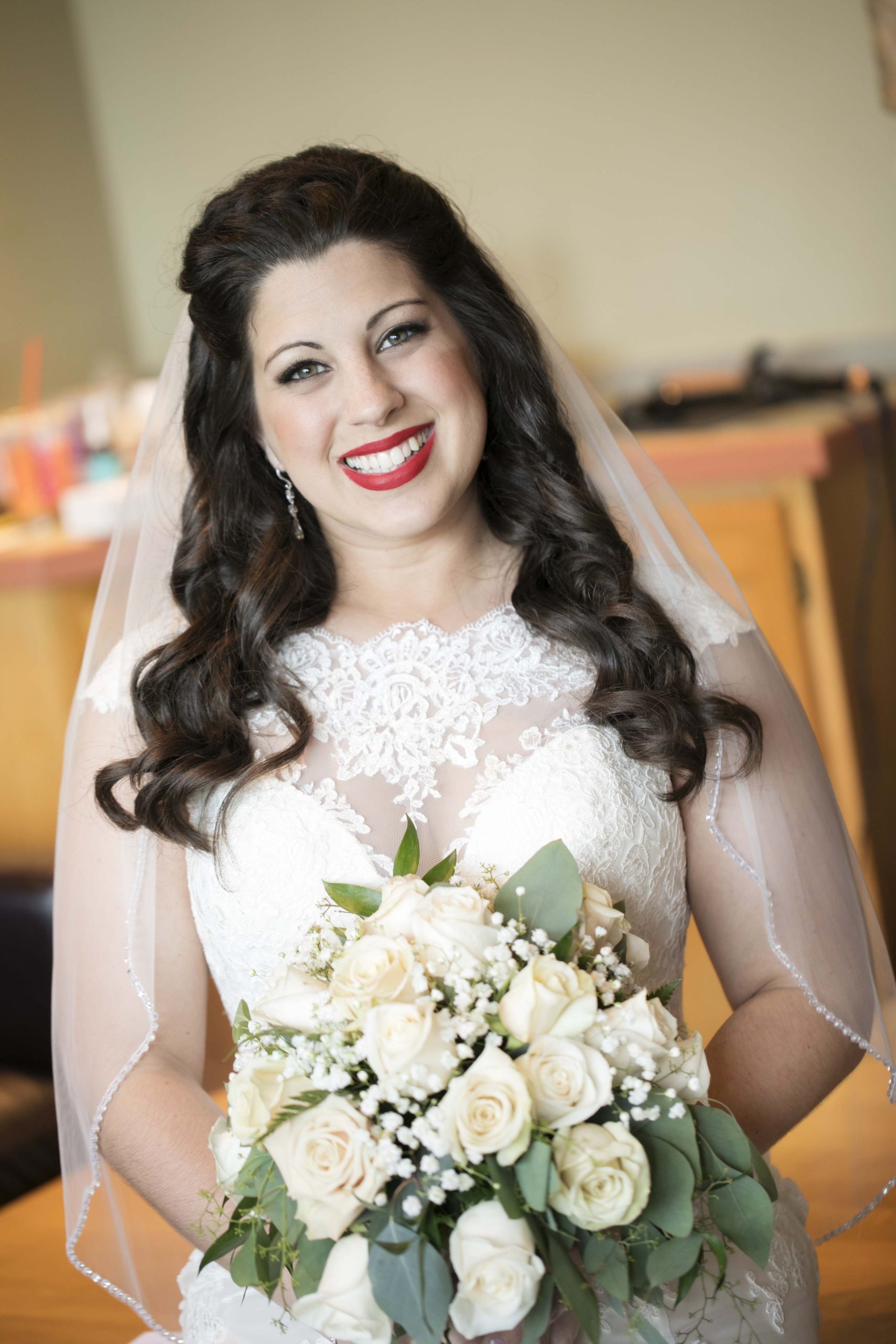Bride with Red Lipstick